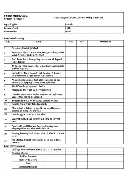 centrifugal pump startup checklist pdf|centrifugal pump checklist pdf.